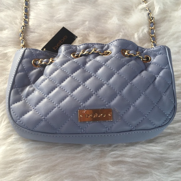 bebe Chelsea Crossbody Cloud ☁️ Blue Gold Chain 👛 - Picture 4 of 8